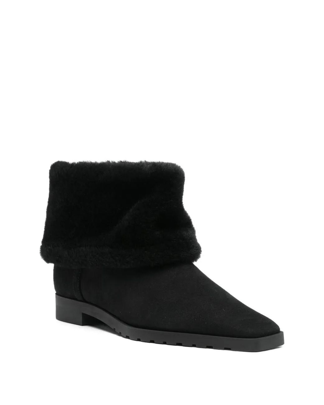 Totême Black Fold-Down Shearling Boots