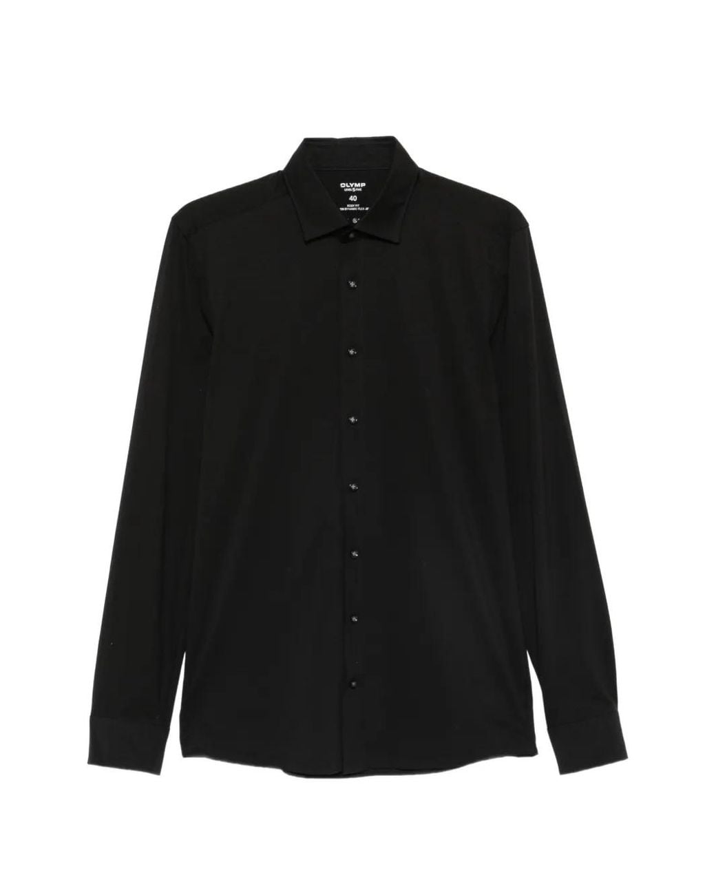 Olymp Black Long-Sleeve Button-Up Shirt for men