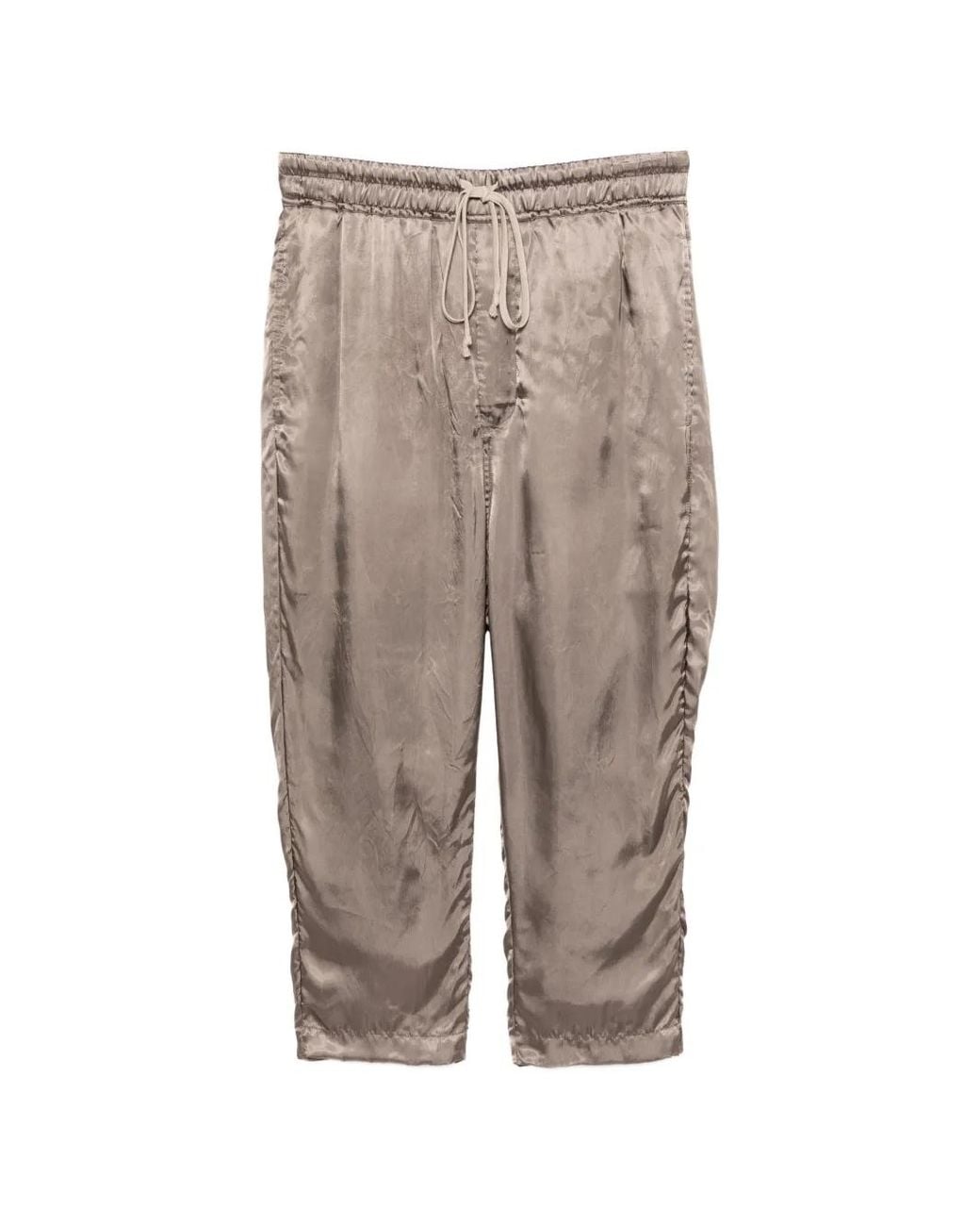 Rick Owens Natural Drawstring Astaire Dust Wool Pants