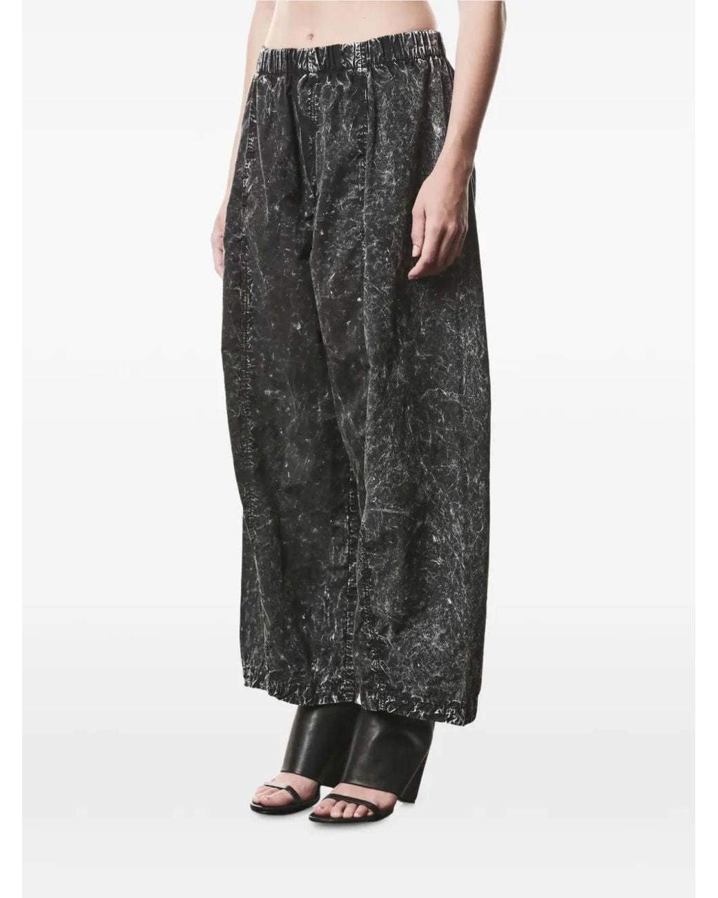 Thom Krom Gray Marble-Print Trousers