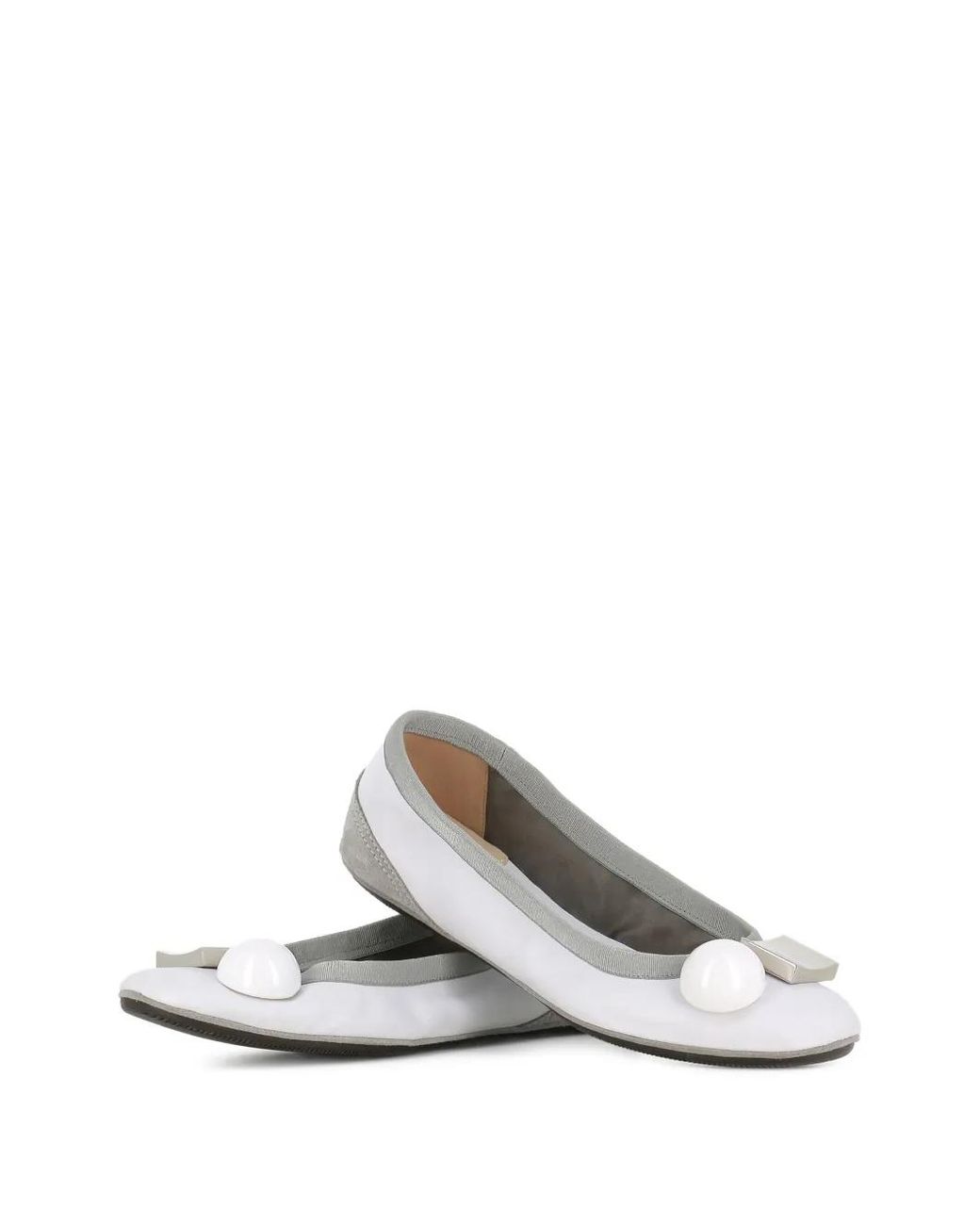 Dove Nuotano Gli Squali White Becky Ballerina Shoes