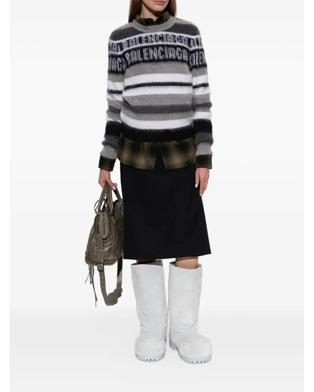 Balenciaga White Alaska Fur High Boots