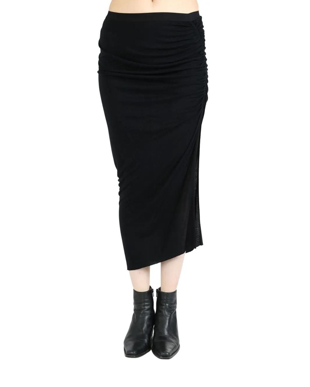 Rick Owens Black Svita Midi Skirt