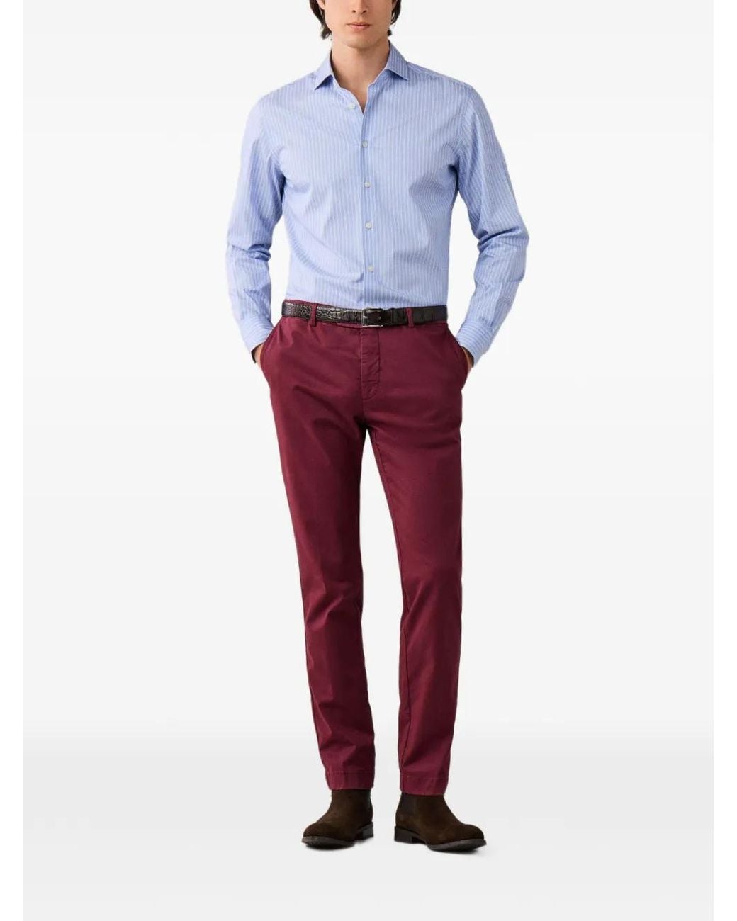 Hackett Blue Twill Striped Shirt for men