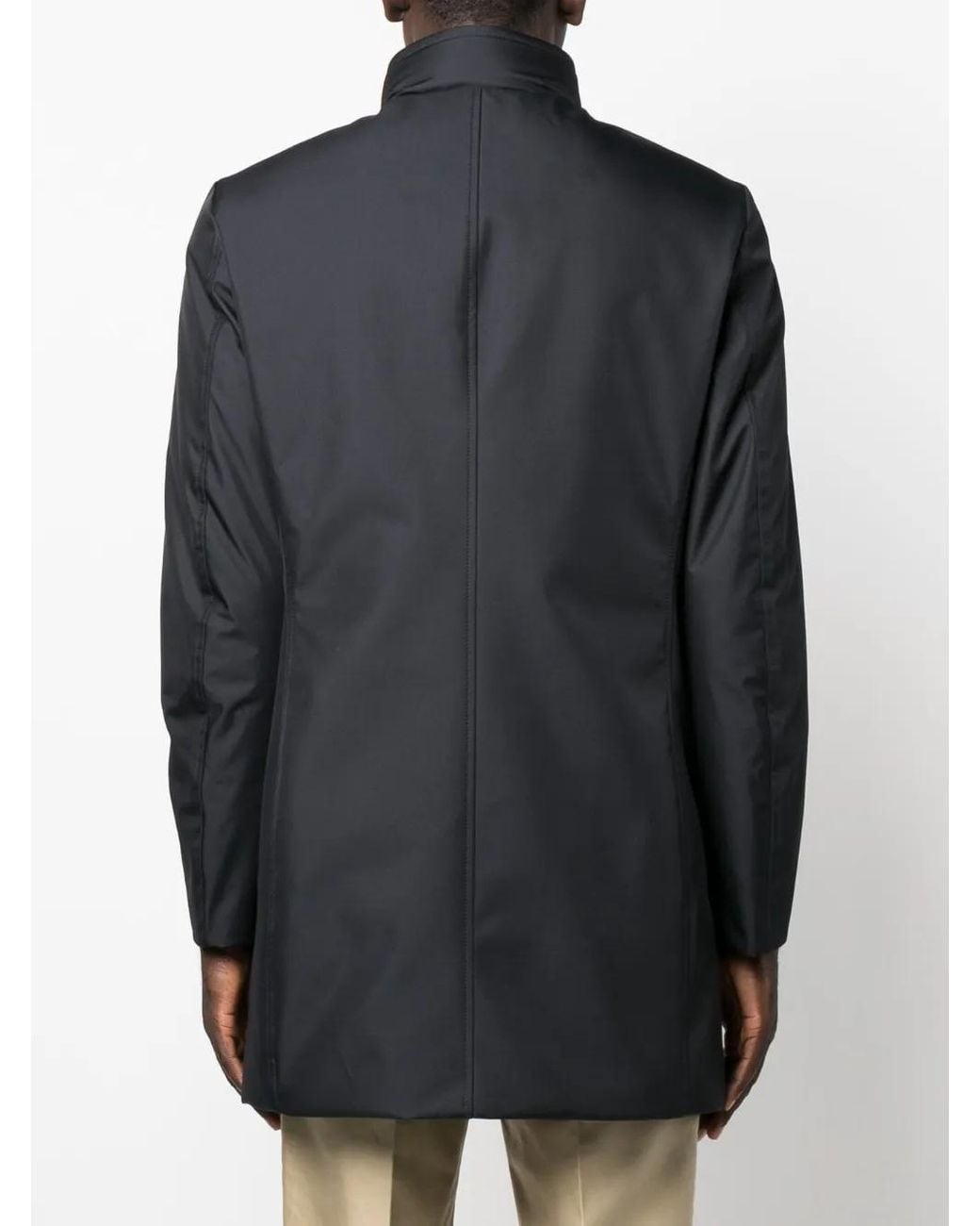 Moorer Blue Long-Sleeve Feather-Down Coat for men