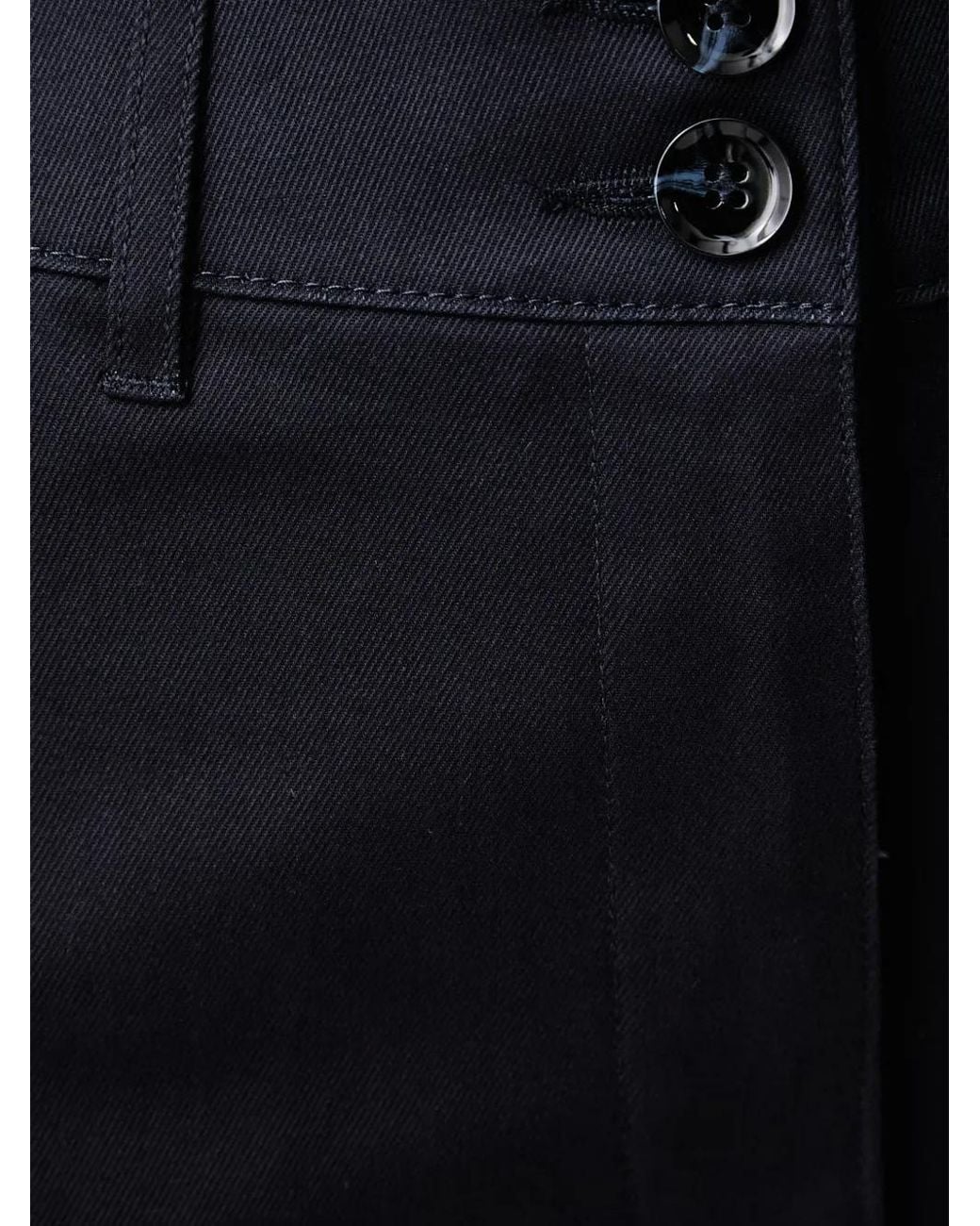 Sisley Black Cropped Turn-Up Trousers