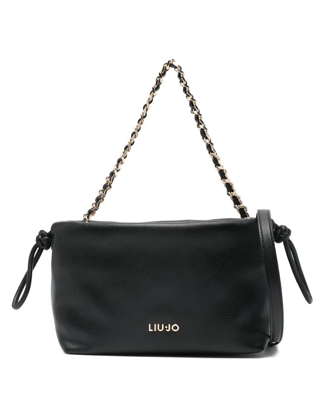 Liu Jo Black Chain-Strap Drawstring Shoulder Bag