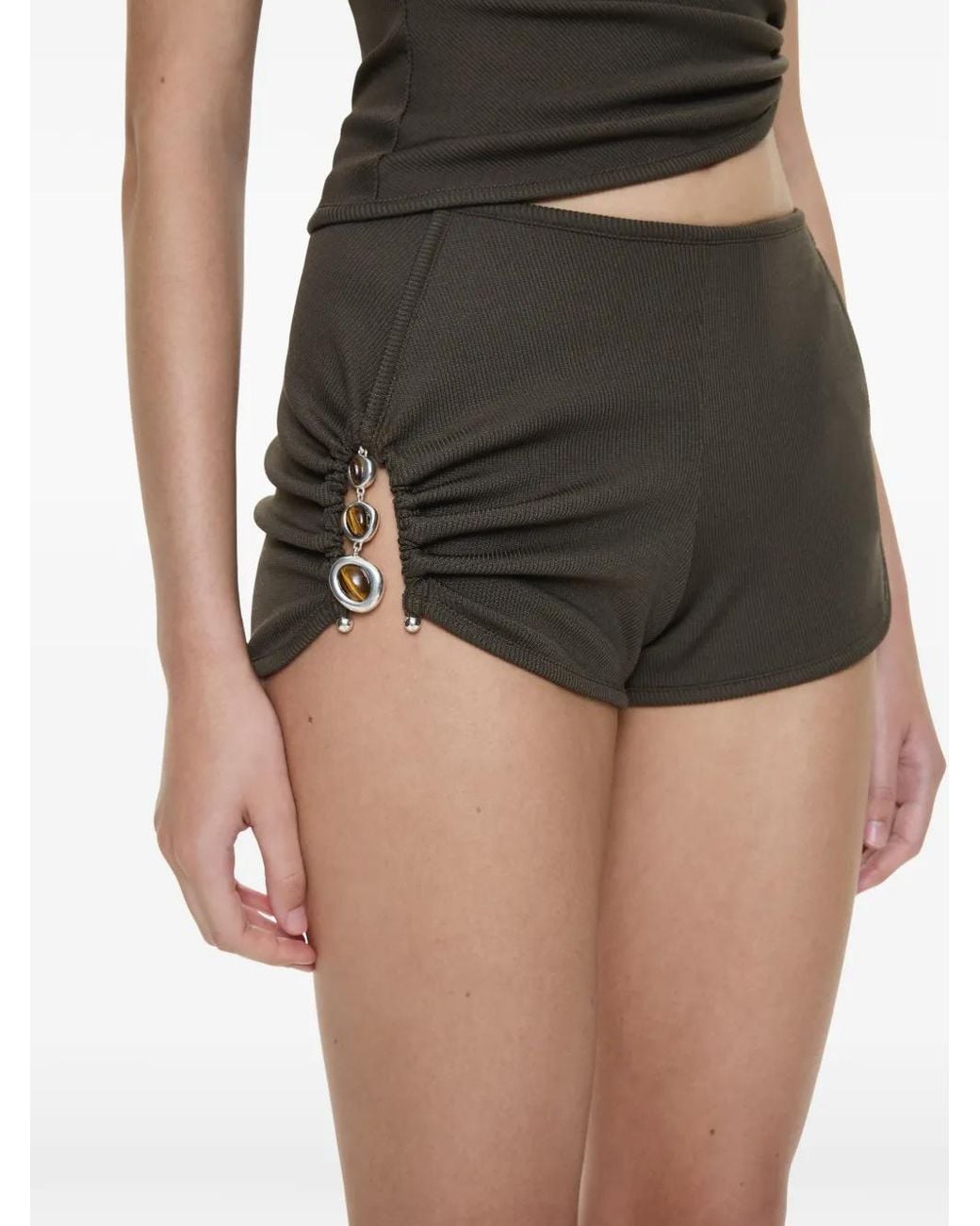 Christopher Esber Black Droplet Crystal Shorts