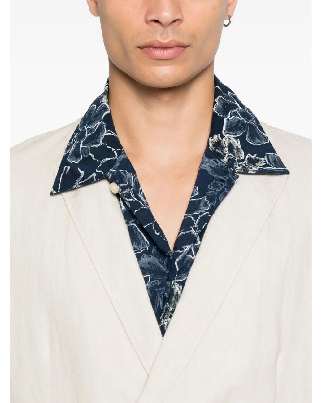 Marc O' Polo White Double-Breasted Linen Blazer for men