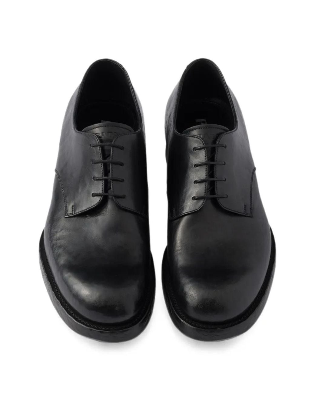 Prada Black Leather Lace-Up Shoes for men