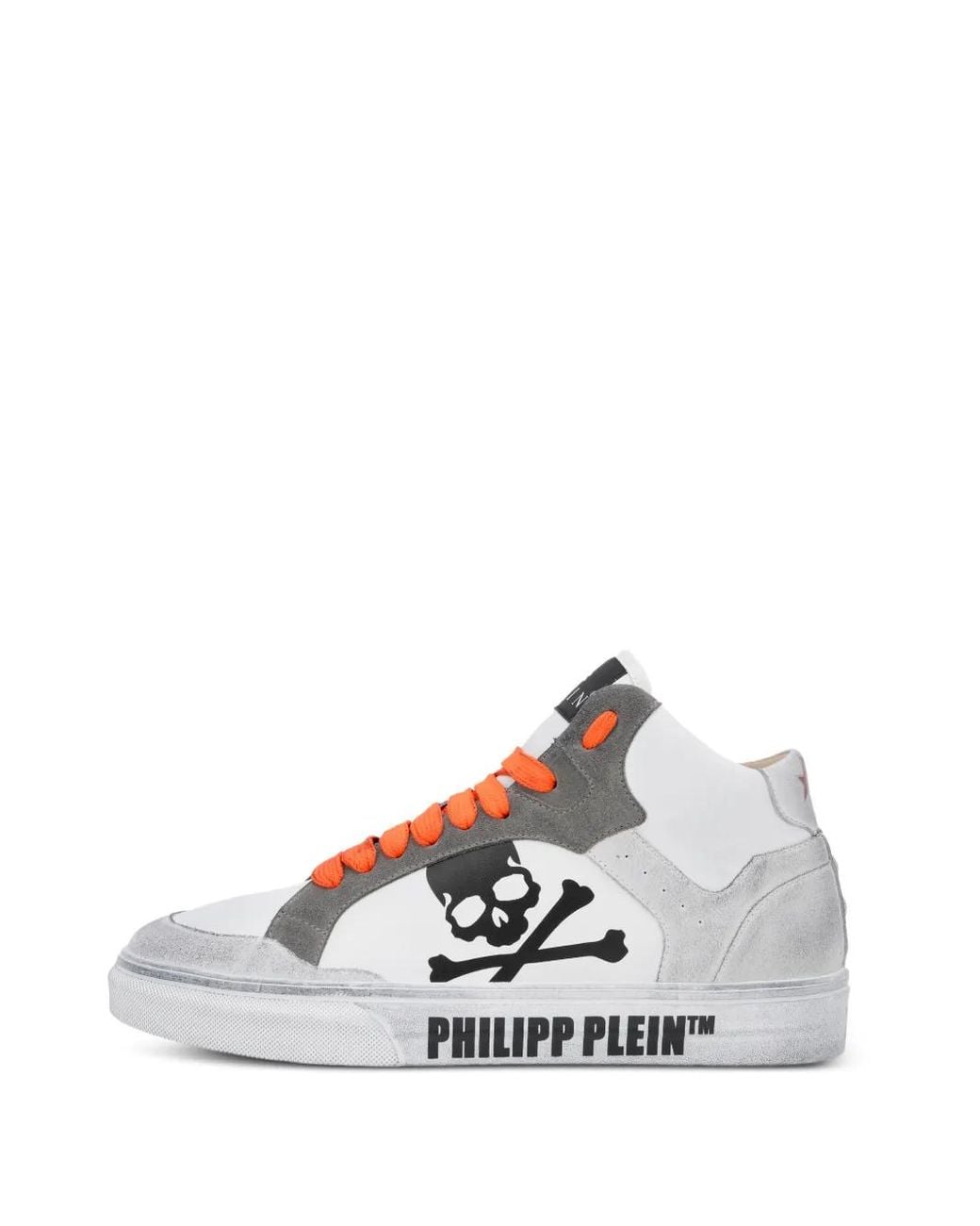 Philipp Plein White Retrokickz Skull-Motif Sneakers