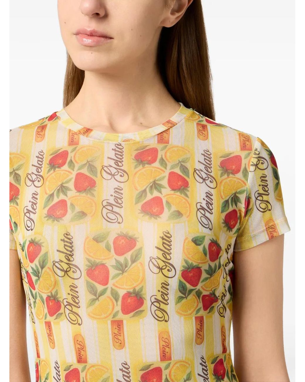 Philipp Plein Metallic Tulle Pure Fit T-Shirt Gelato