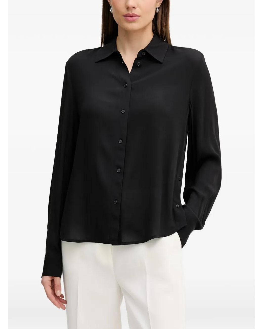 Sisley Black Long-Sleeves Shirt