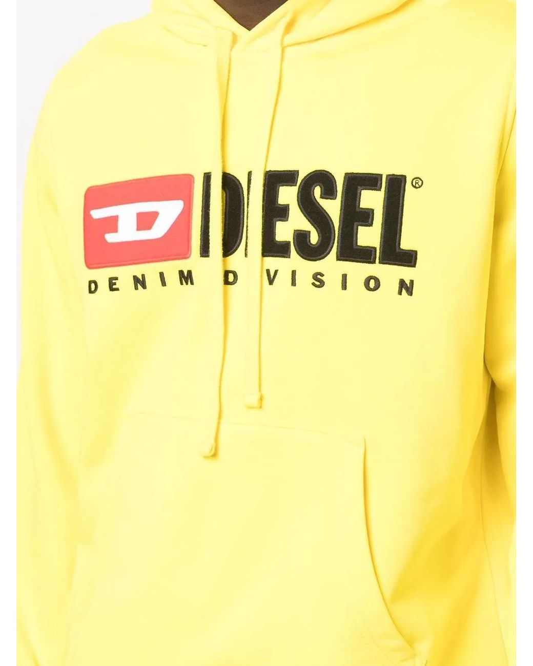 DIESEL Yellow S-Ginn-Hood-Div Logo-Appliqué Hoodie for men