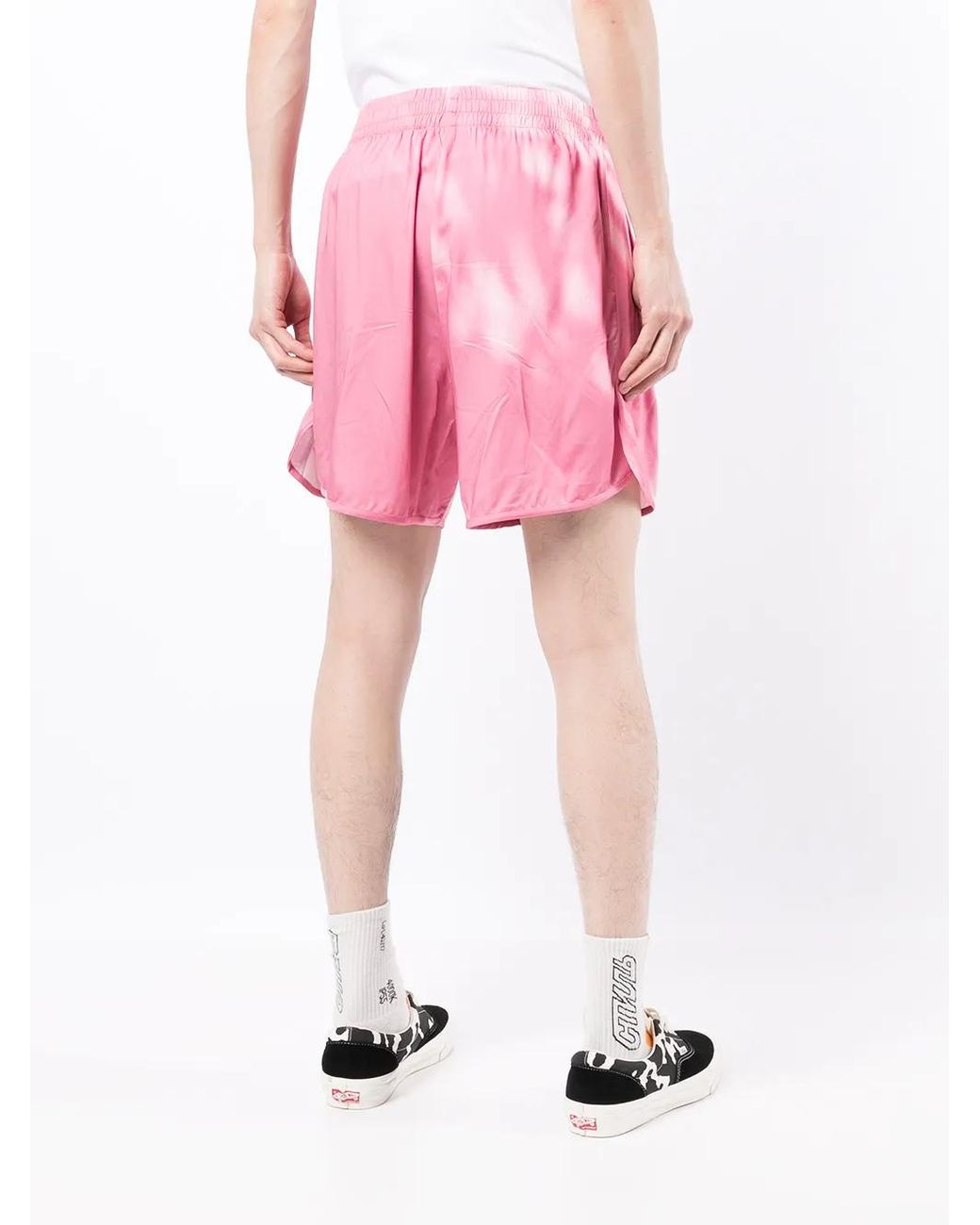 BLUE SKY INN Pink Washed-Print Elasticated Shorts for men