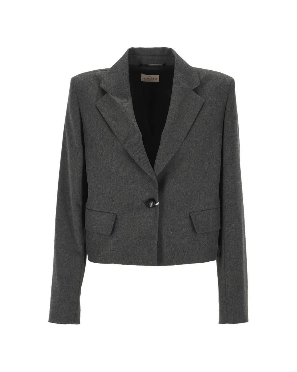 Marella Black Single-Breasted Crop Blazer