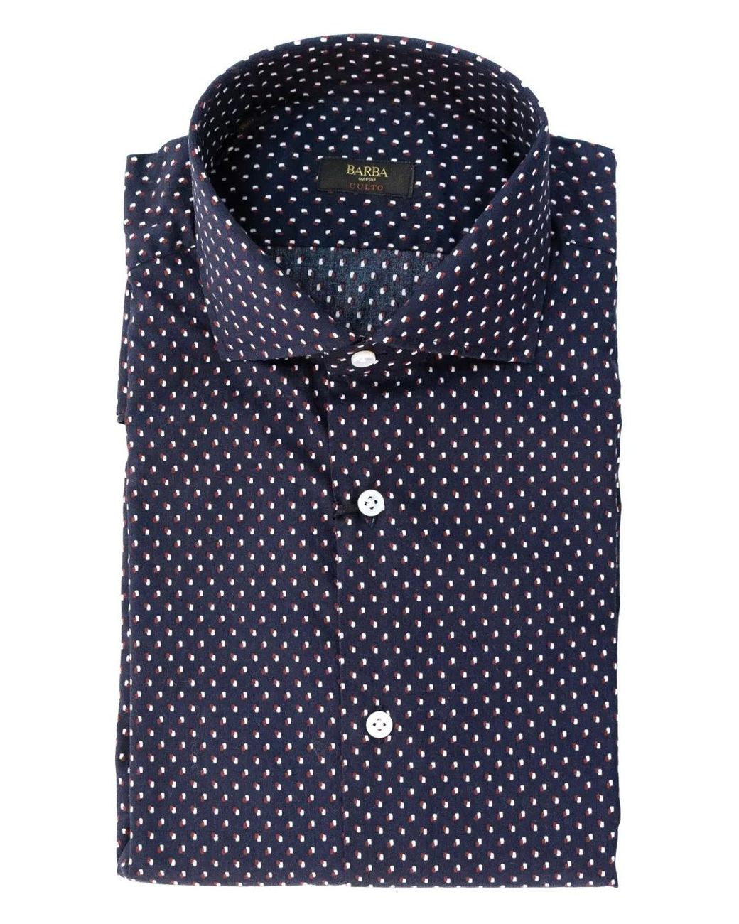 Barba Napoli Blue Micro-Pattern Button-Down Shirt for men