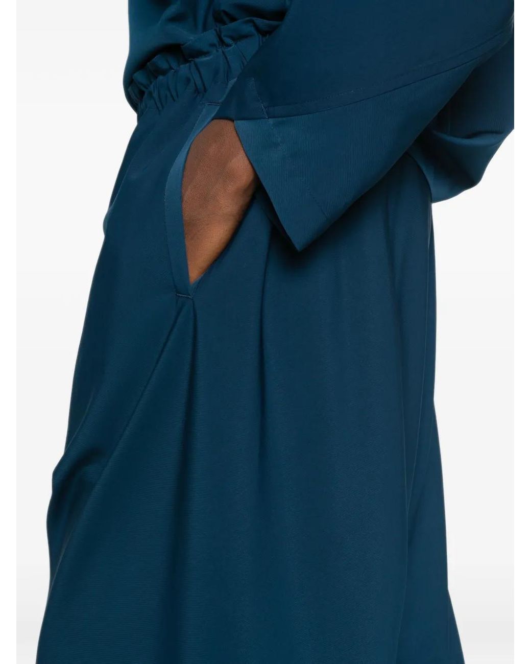 Issey Miyake Blue Elasticated-Waistband Panelled Trousers