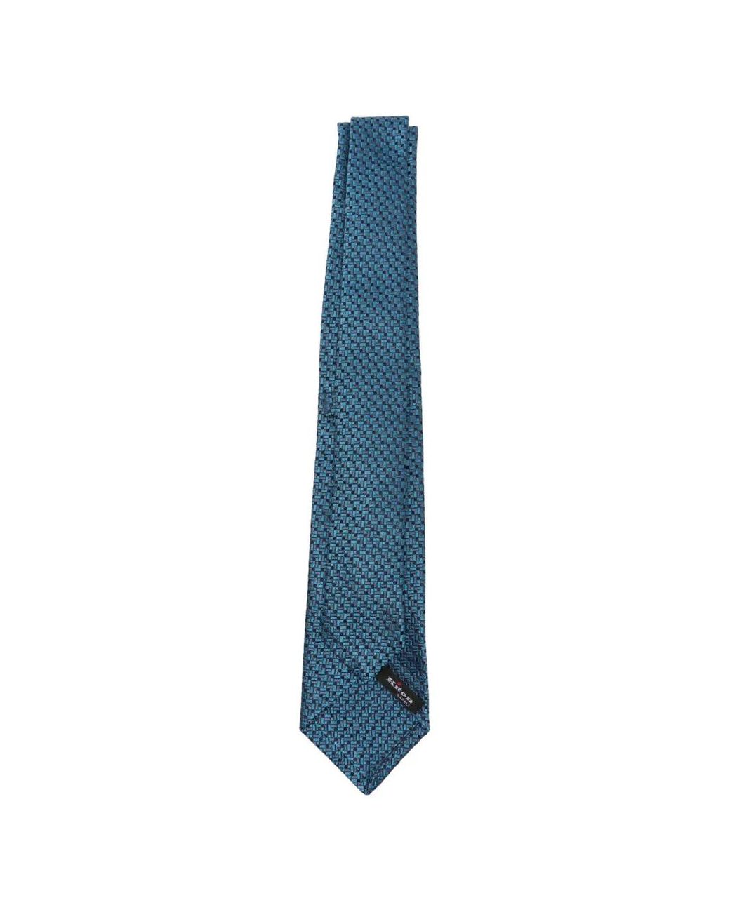 Kiton Blue Geometric-Pattern Tie for men
