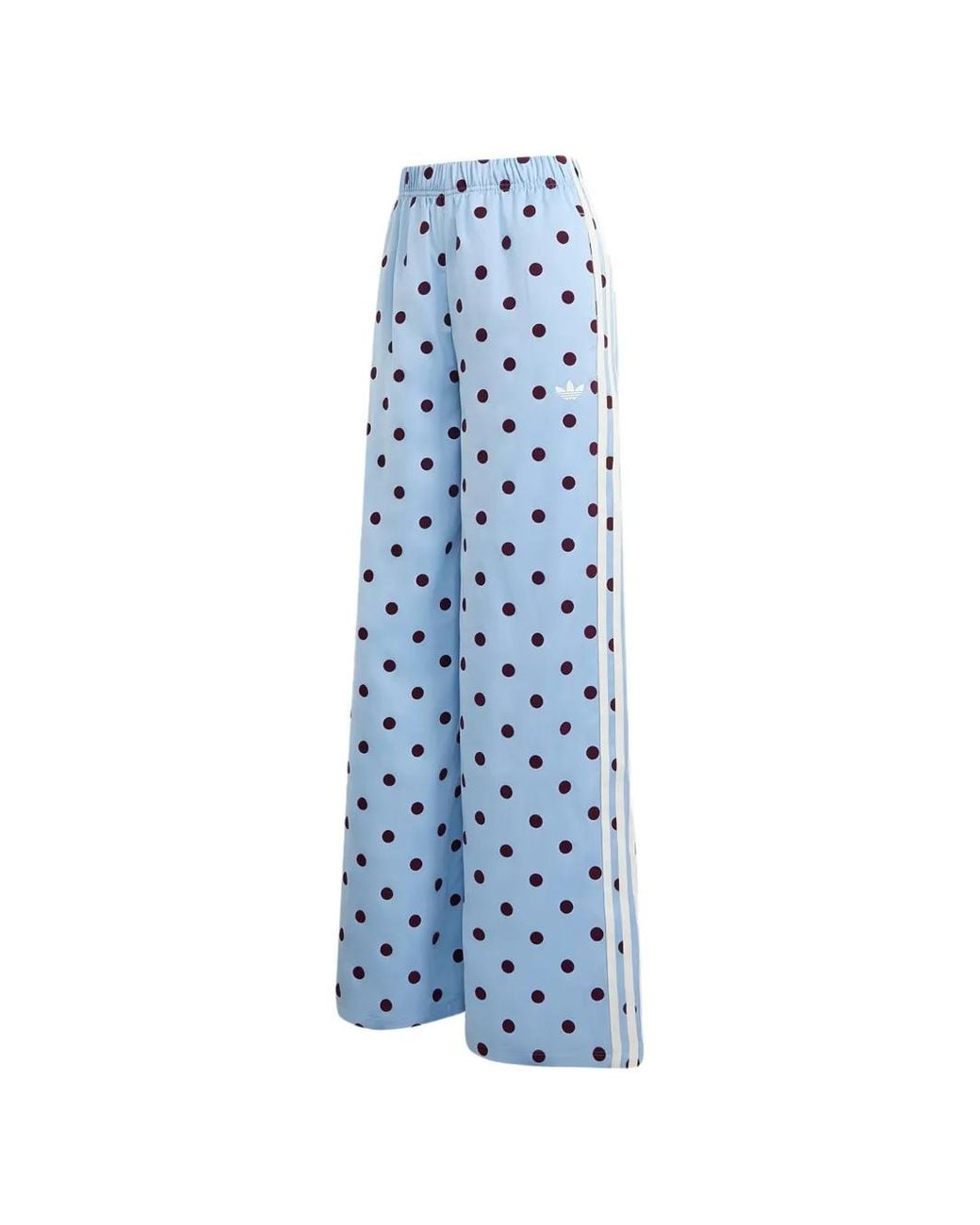 Adidas Blue Polka-Dot Satin Track Pants