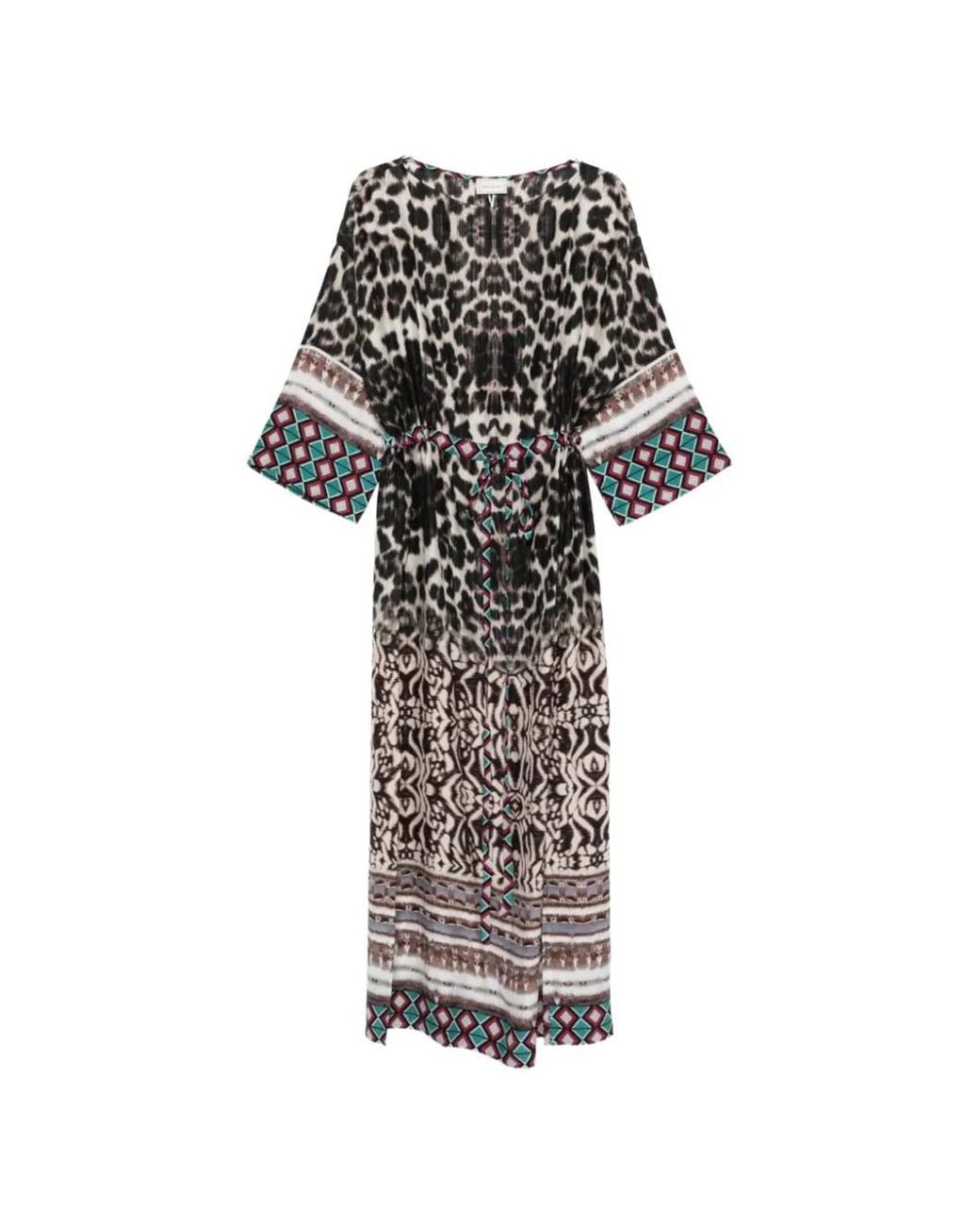 Pierre Louis Mascia White Leopard-Print Silk Maxi Dress