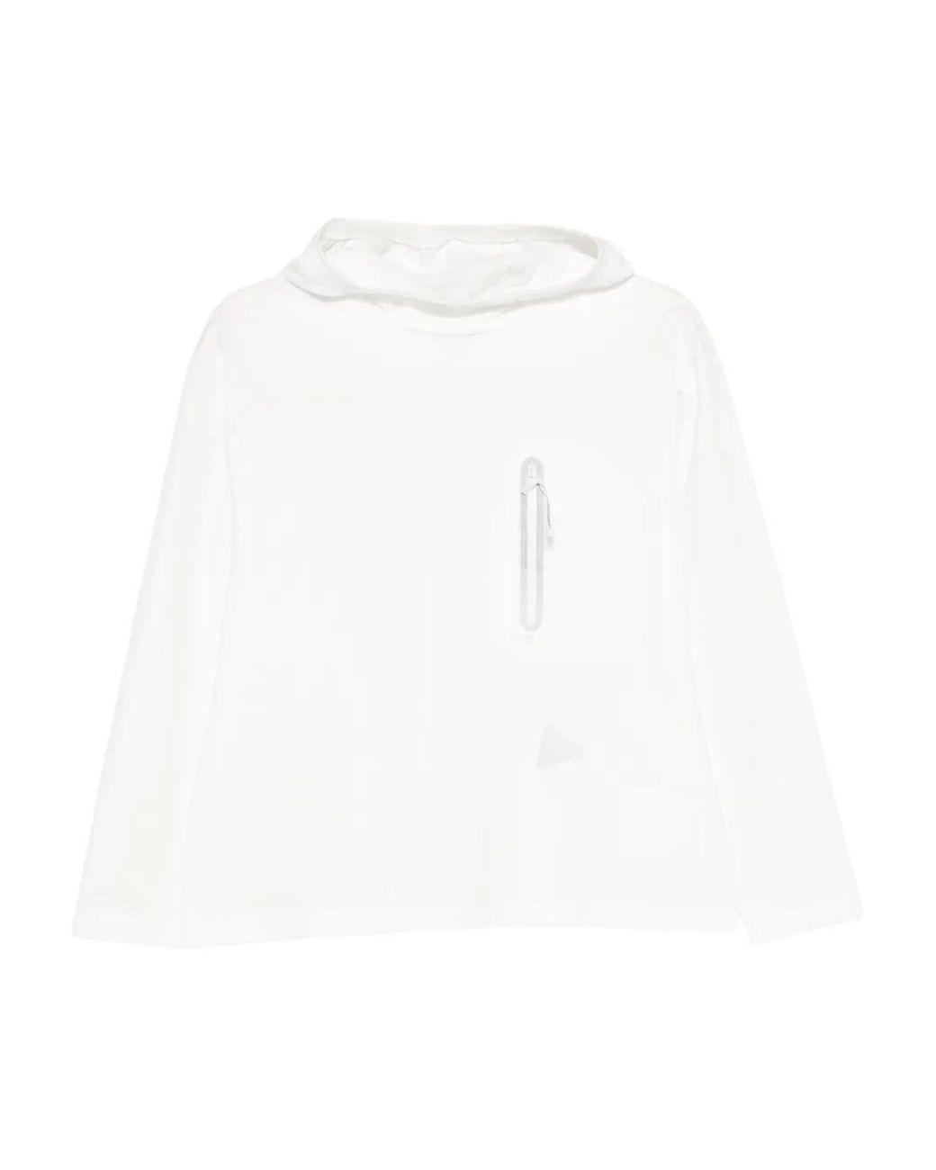 And Wander White Zip-Pocket Hoodie