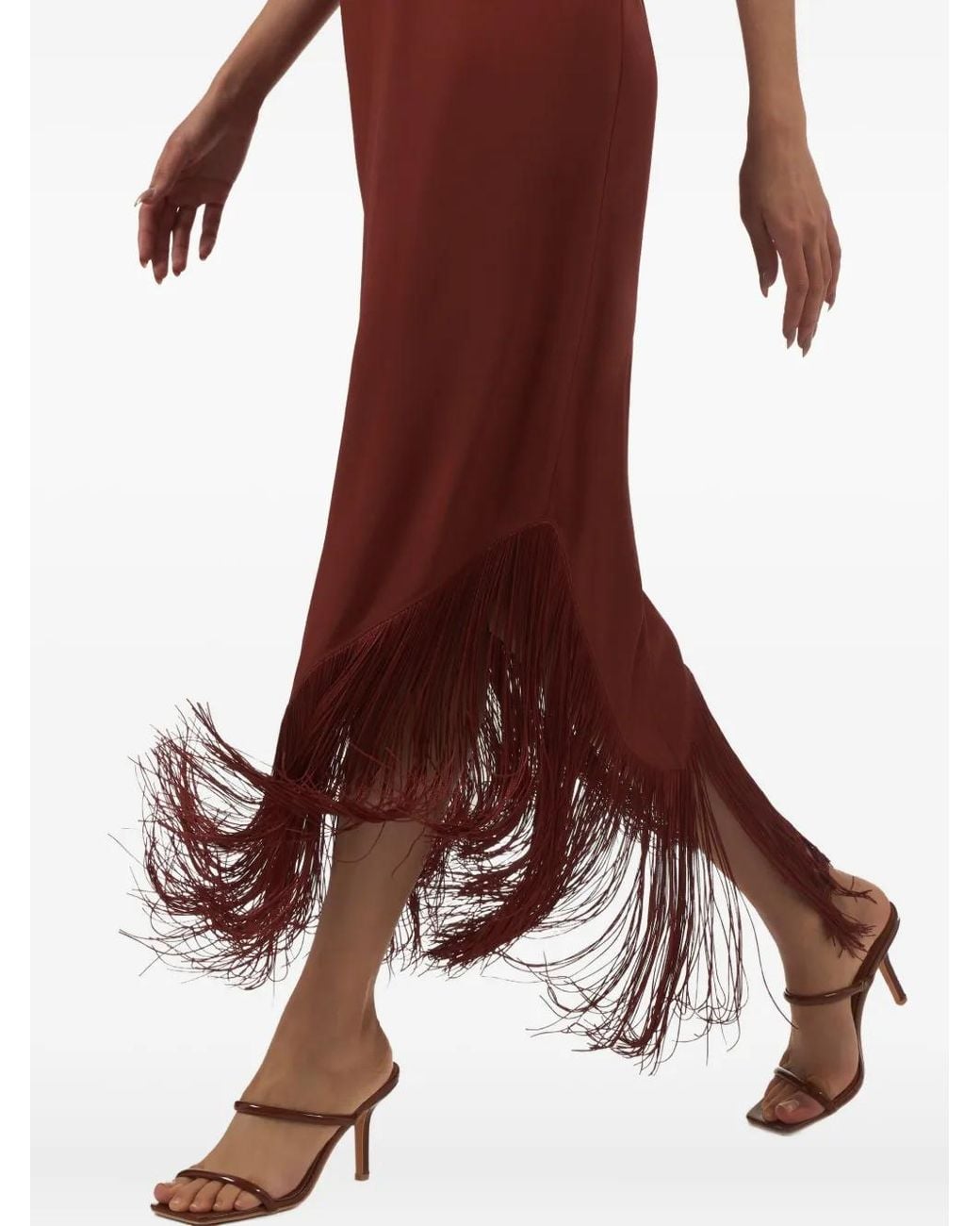 Taller Marmo Purple Halter-Neck Fringe Dress