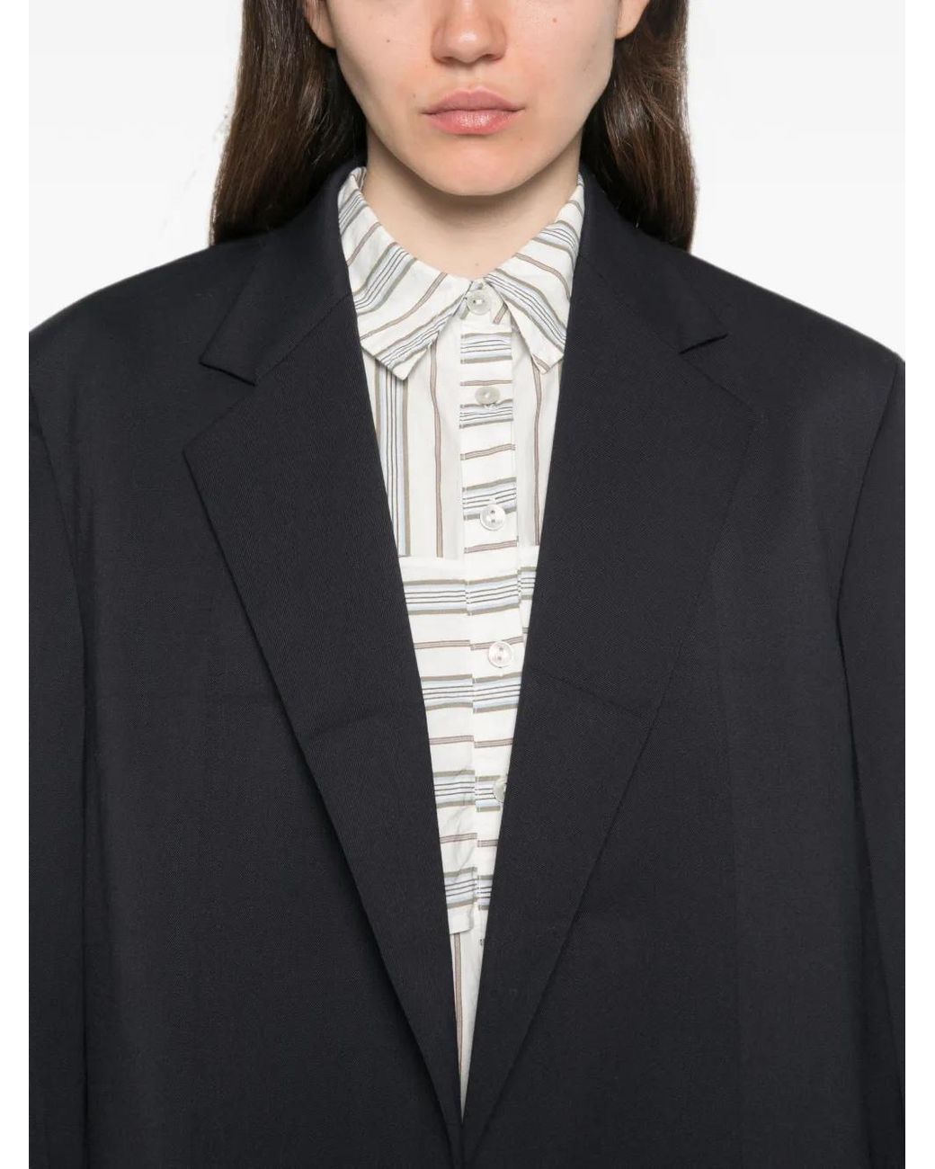 N°21 Blue Notch-Lapels Panelled Jacket