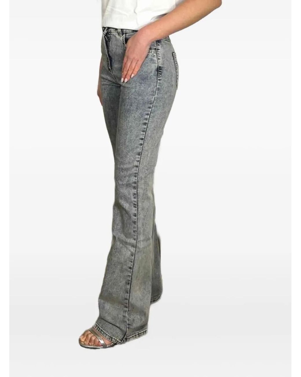 Patrizia Pepe Blue Embroidered-Pocket Jeans
