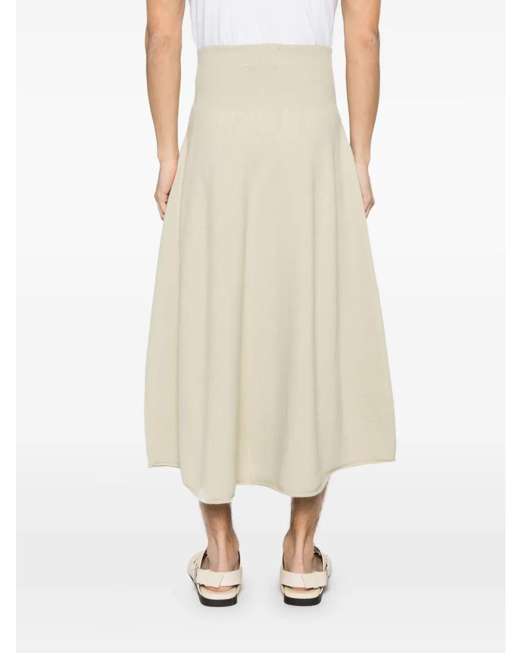 Extreme Cashmere White High-Waisted Draped Skirt