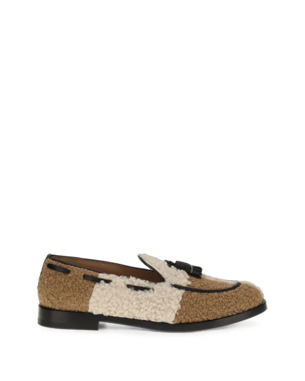 Fratelli Rossetti White Tassel-Detail Shearling Loafers