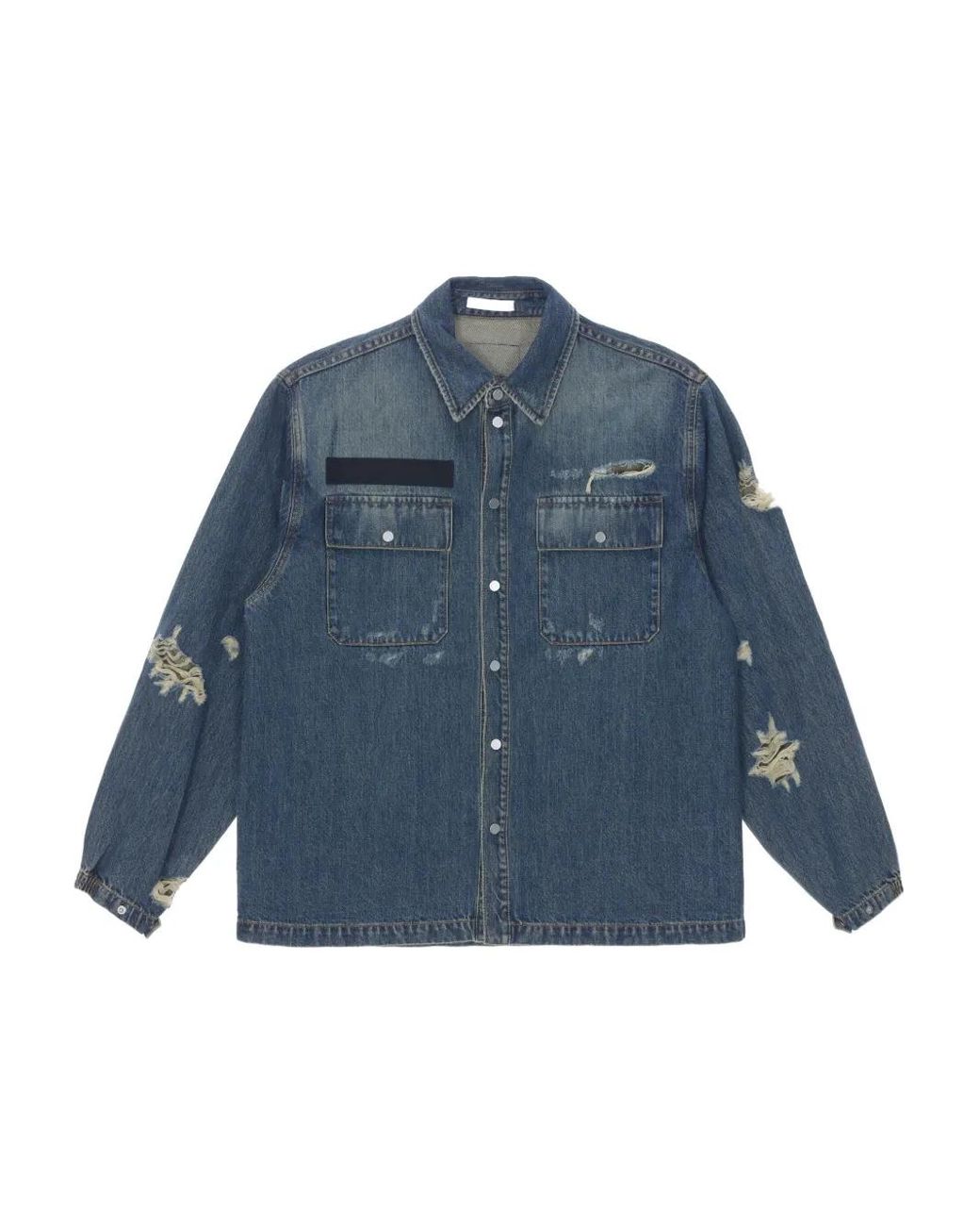 Helmut Lang Blue Distressed Denim Jacket for men