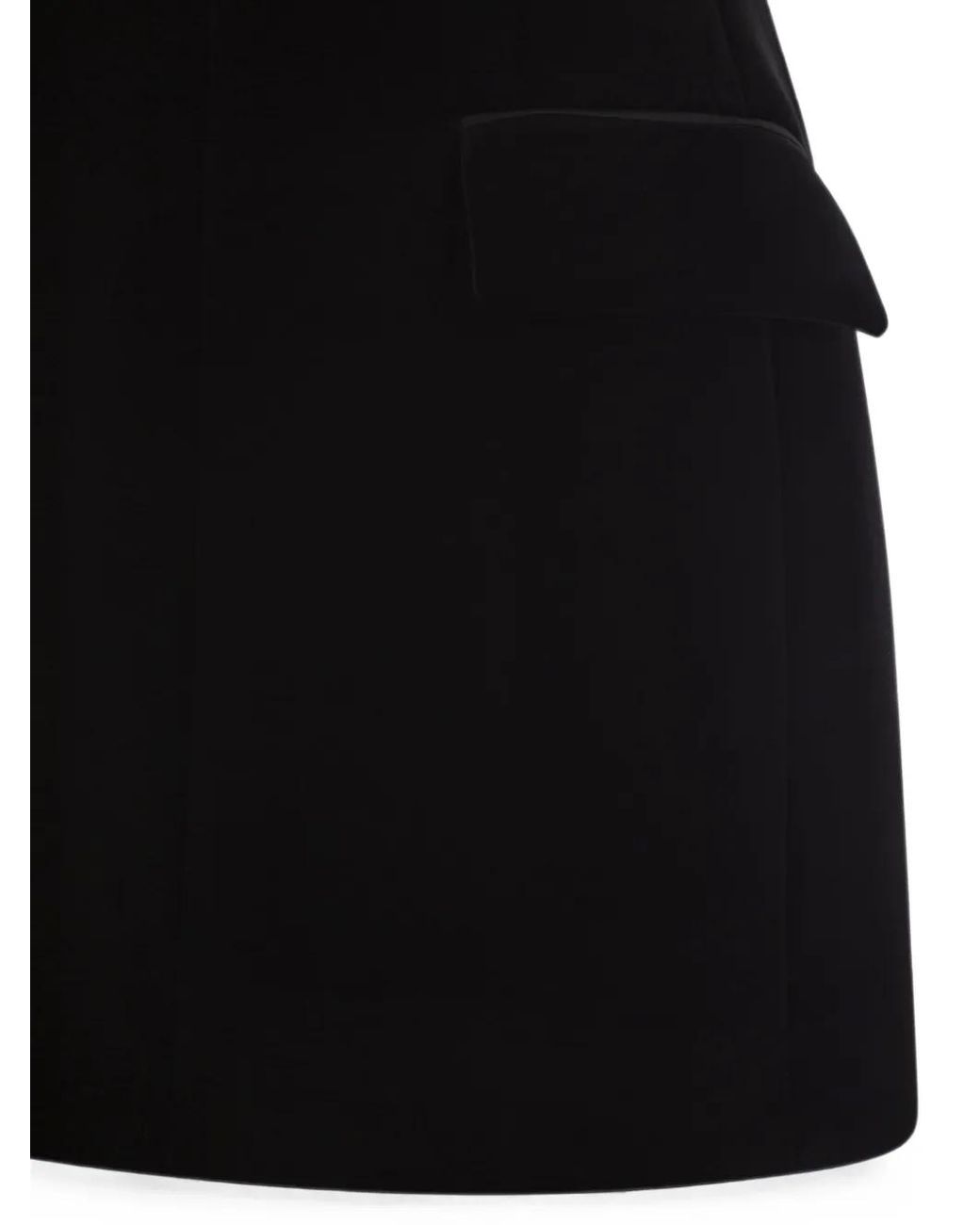 Sportmax Black Tefrite V-Neck Flap-Pocket Mini Dress