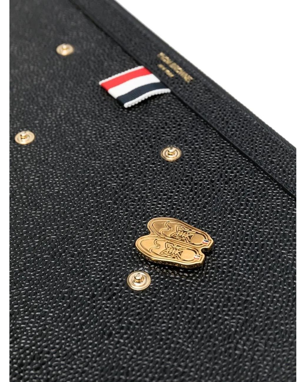 Thom Browne Black Pebble Grain Leather Document Holder
