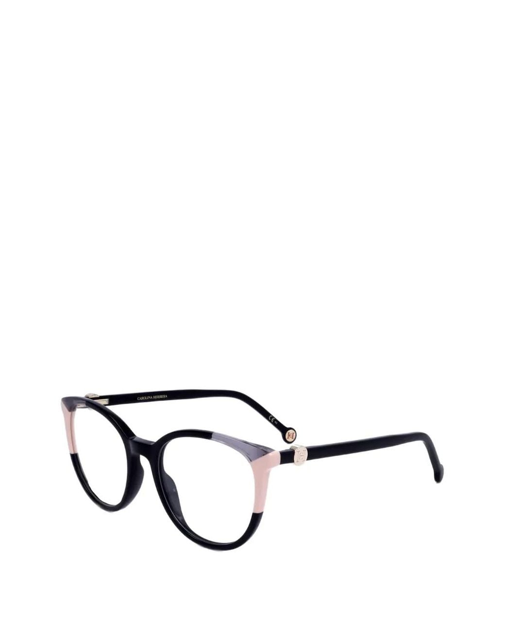 Carolina Herrera Black Round-Frame Glasses