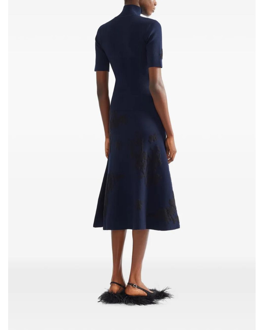 Erdem Blue Jacquard-Knit Skirt