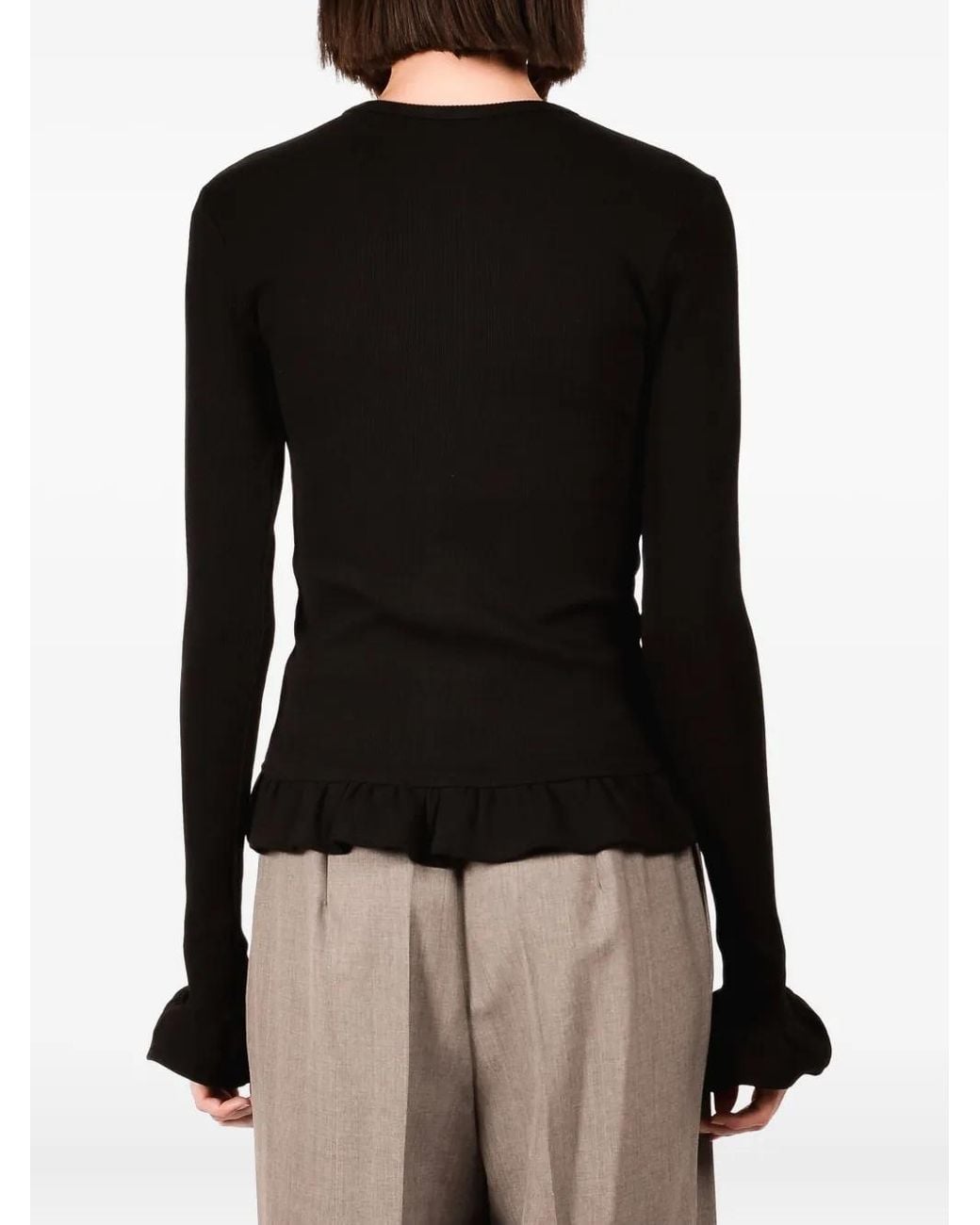 Ioana Ciolacu Black Cardigan Mit Schößchen