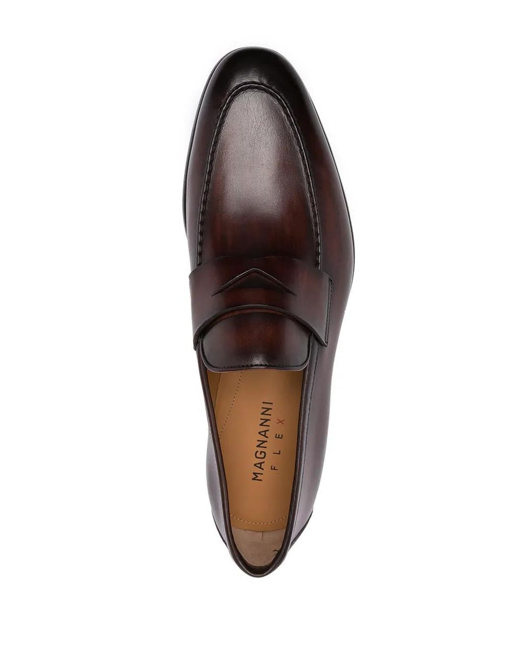 Magnanni Shoes Brown Leather Penny Loafers for men