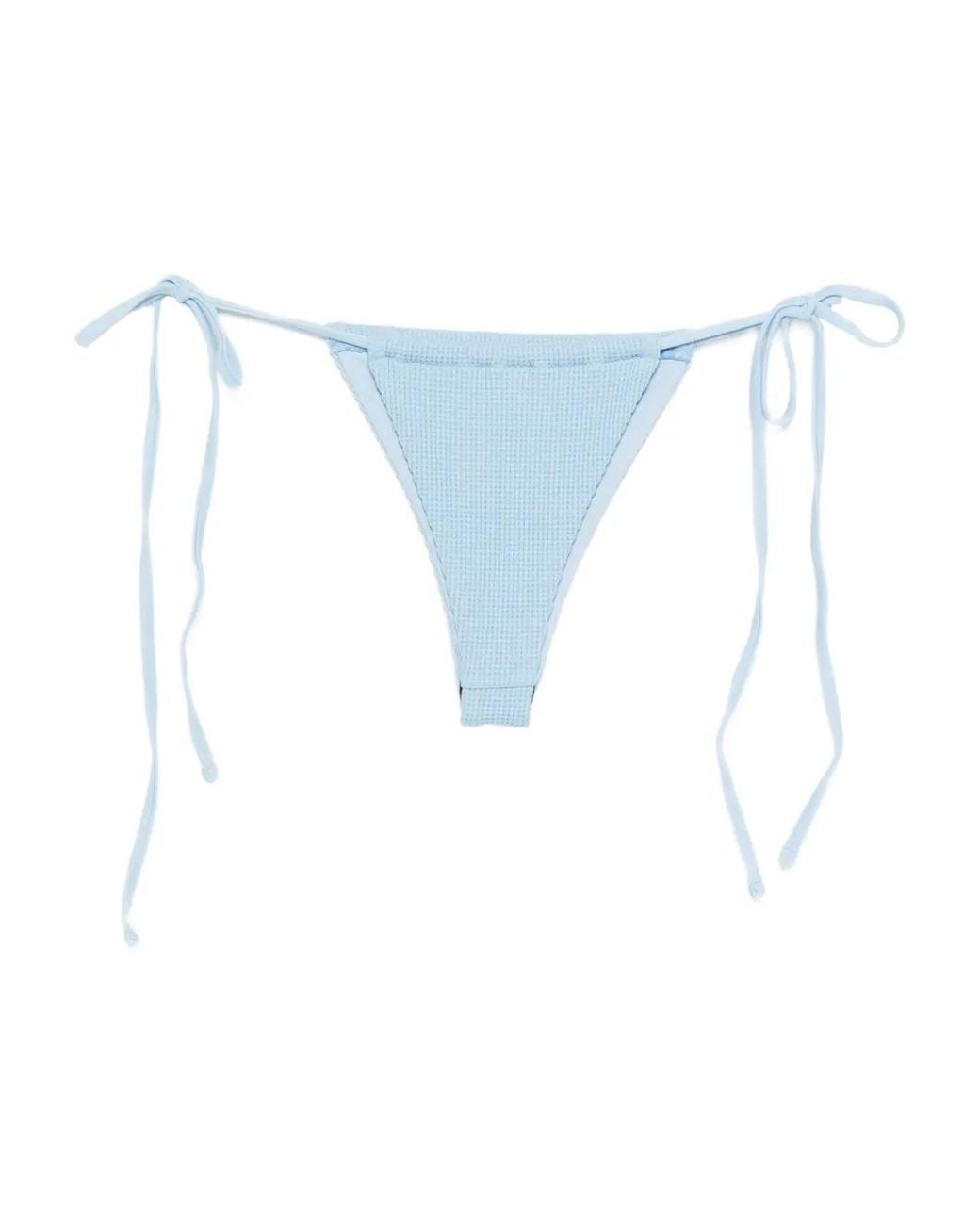 Frankie's Bikinis Blue Tia Tie-Detail Bikini Bottom