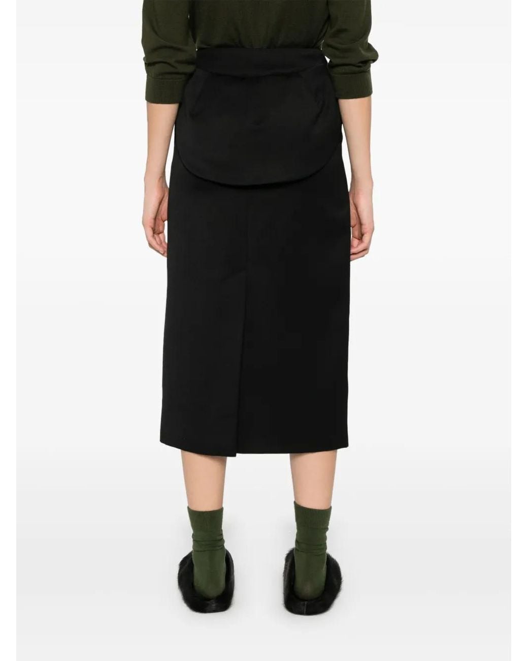 Simone Rocha Midi-Rok Met Omslag in het Black