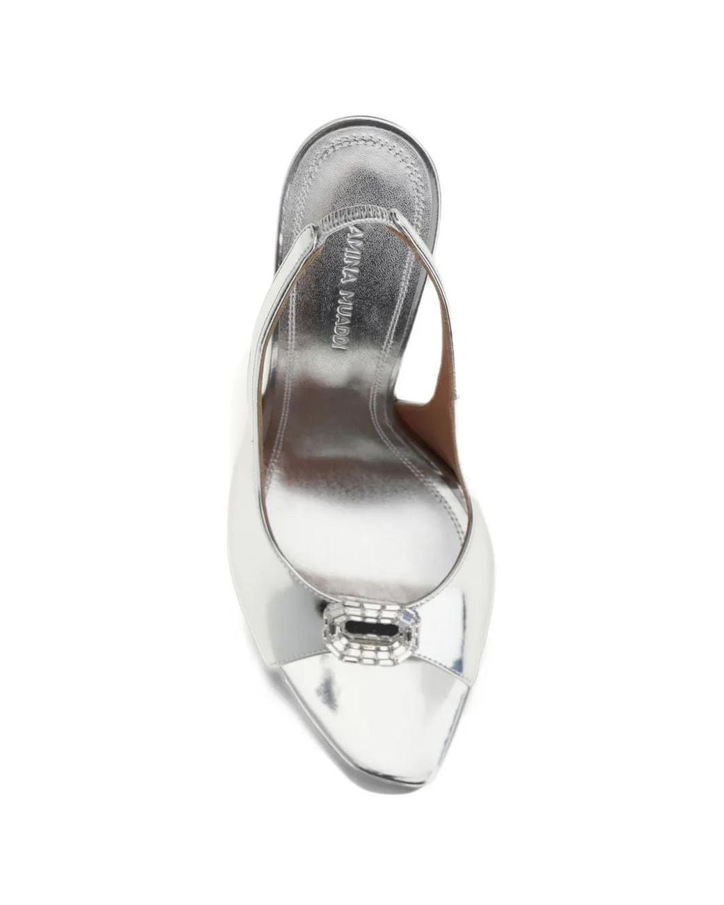 AMINA MUADDI White Mini Camelia Crystal-Embellished Sandals