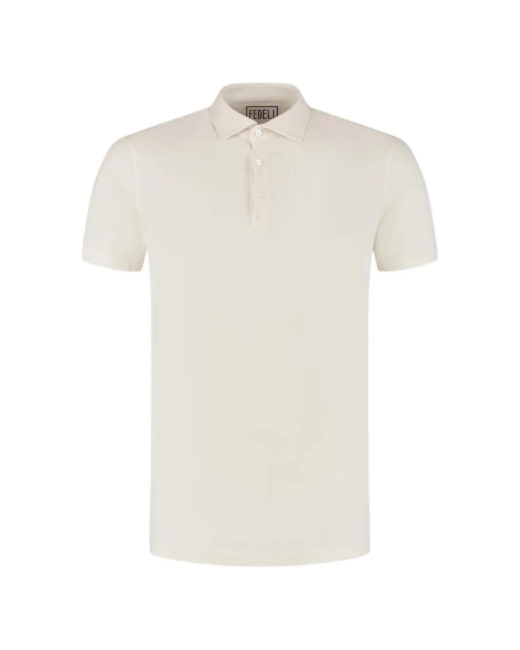Fedeli White Buttoned Polo Shirt for men