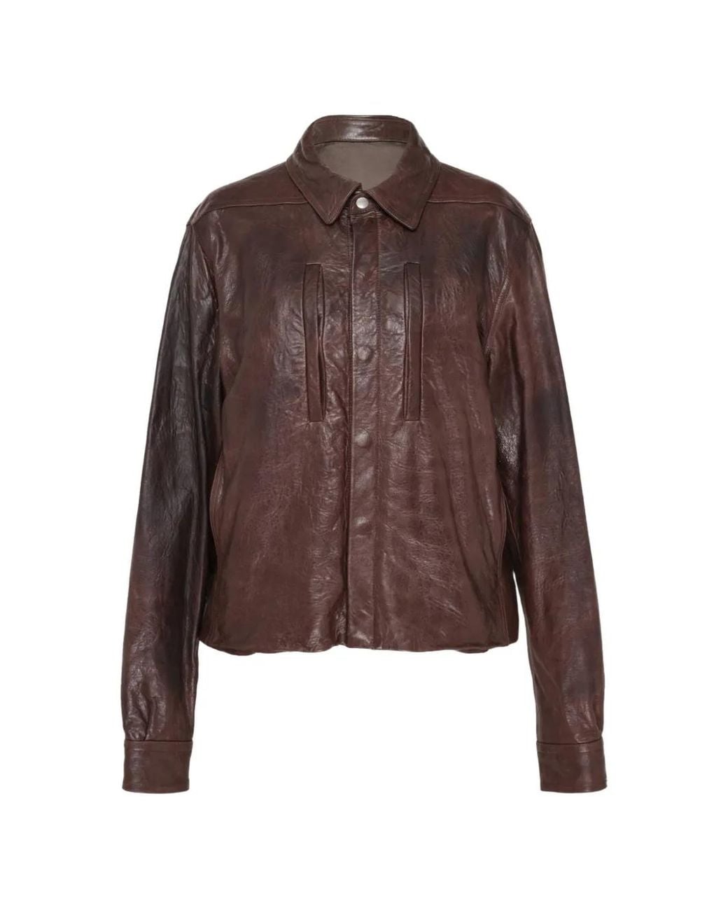 Rick Owens Brown Alice Leather Jacket