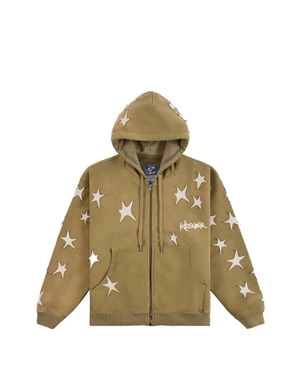 Kidsuper Green Embroidered-Logo Hoodie for men