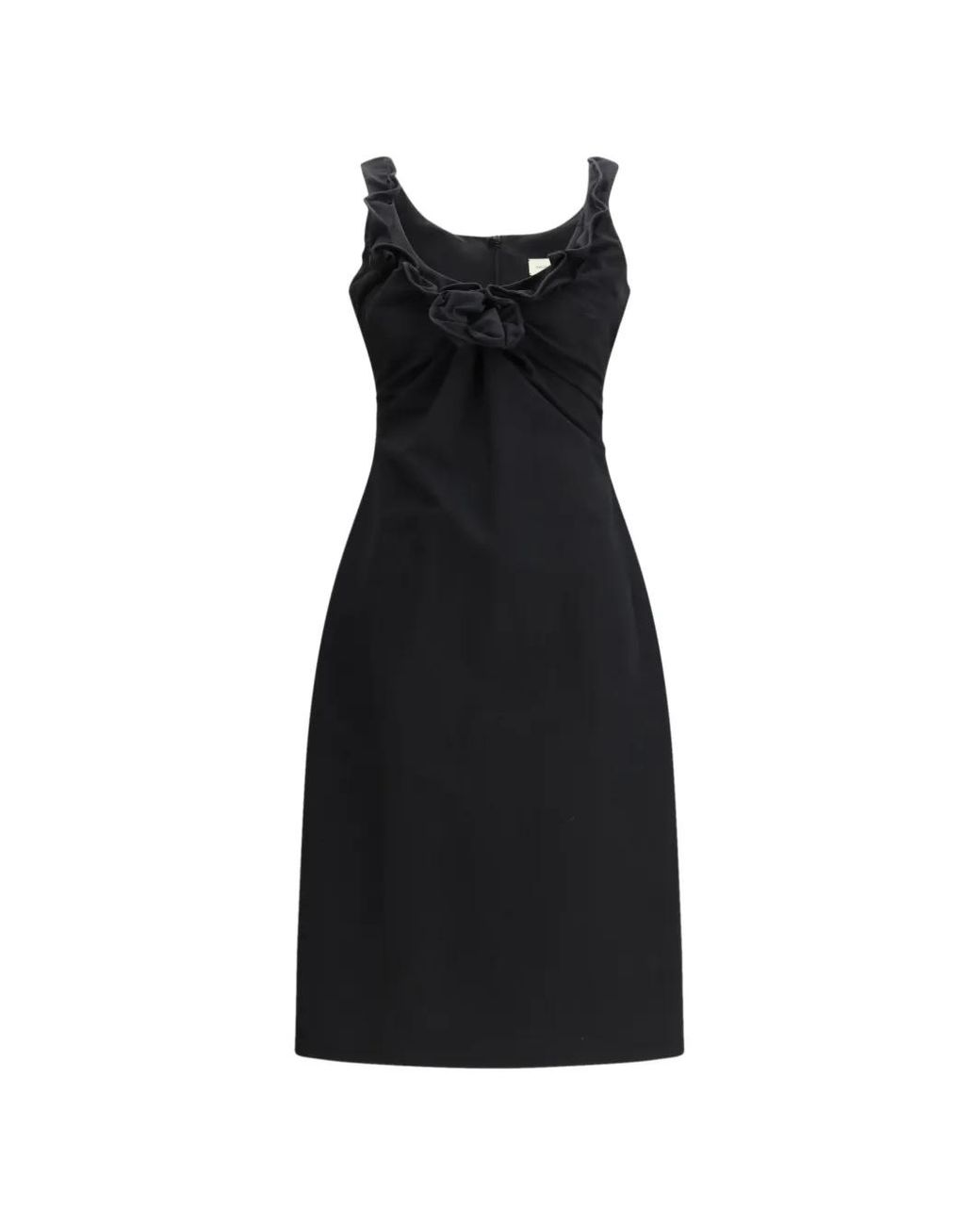Magda Butrym Black Flower-Appliqué Dress