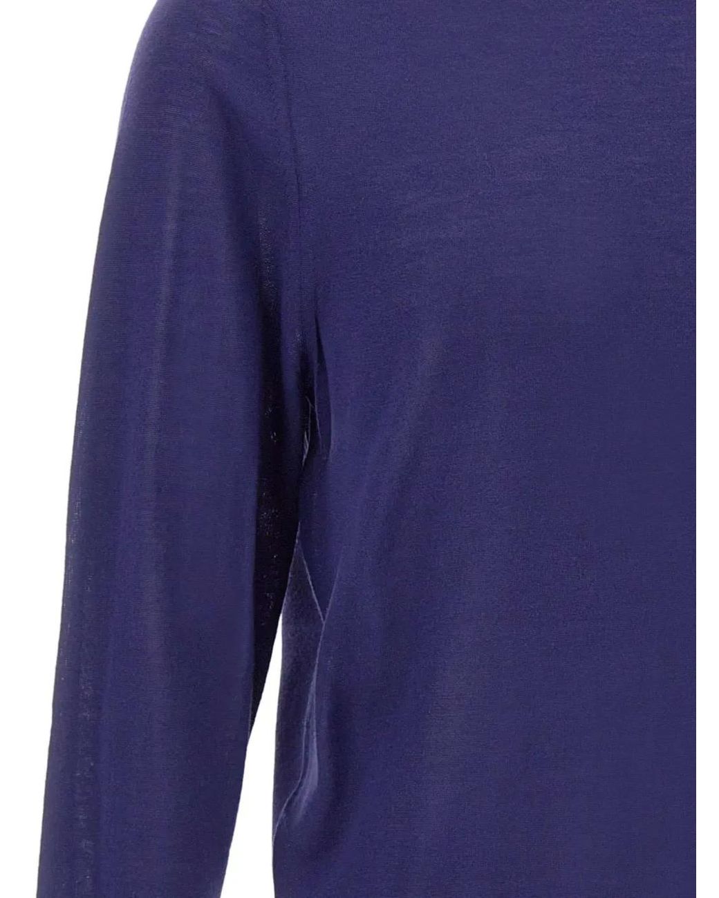 Paul Smith Blue Crew-Neck Embroidered-Logo Sweater for men