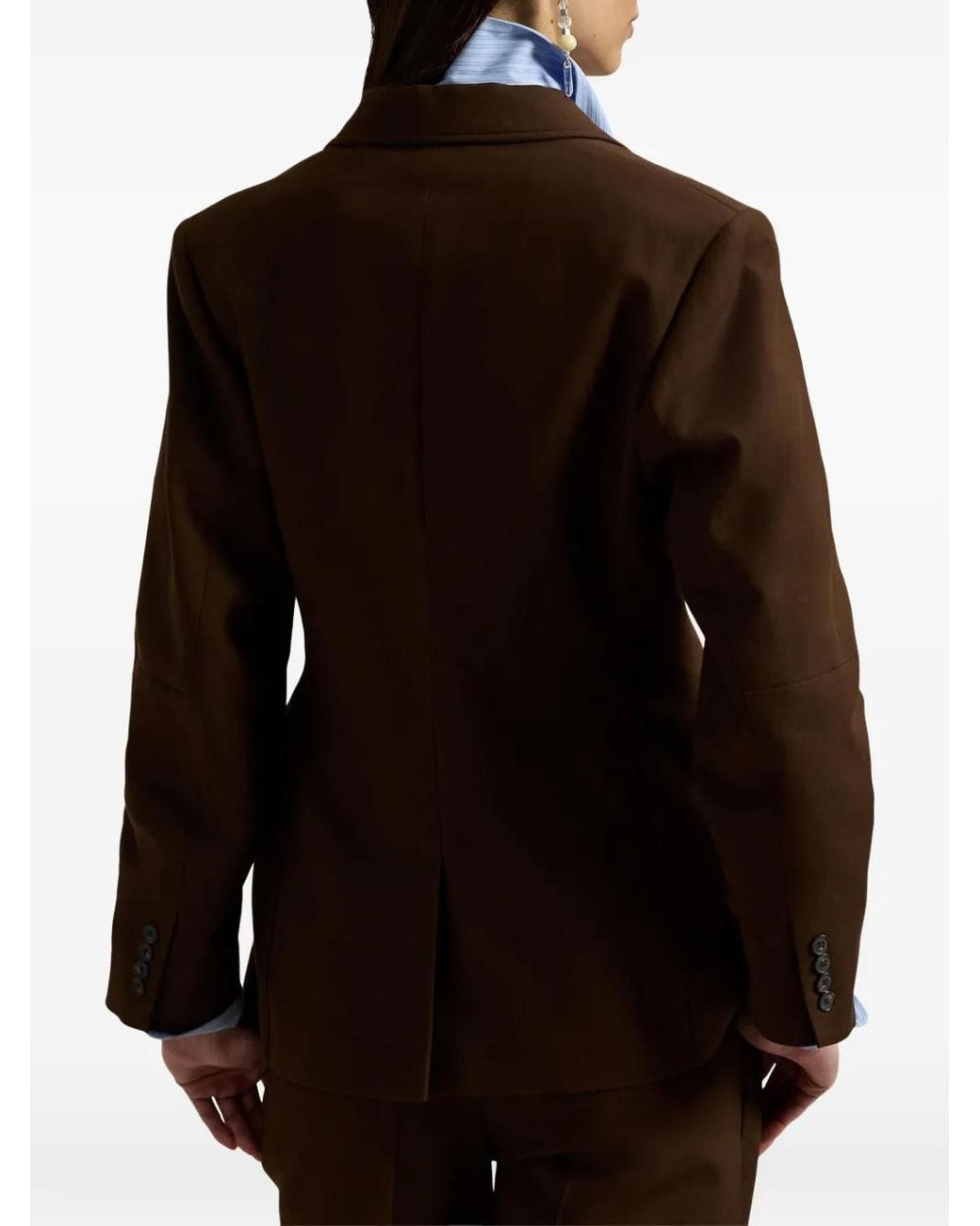 Polo Ralph Lauren Brown Single-Breasted Cotton-Wool Twill Blazer