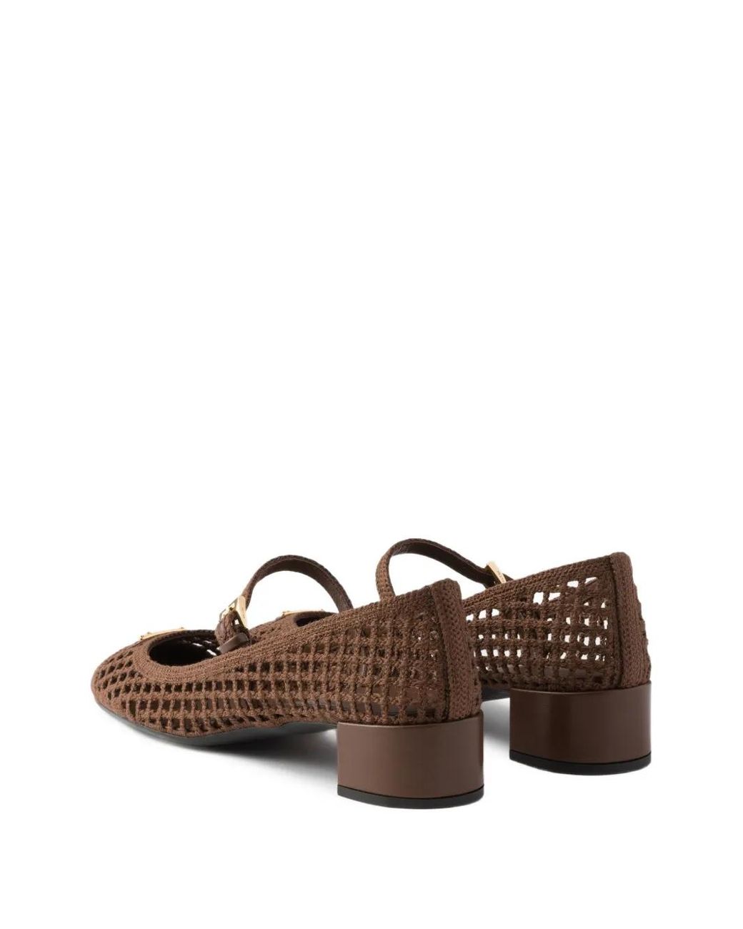 Prada Brown Crochet Pumps