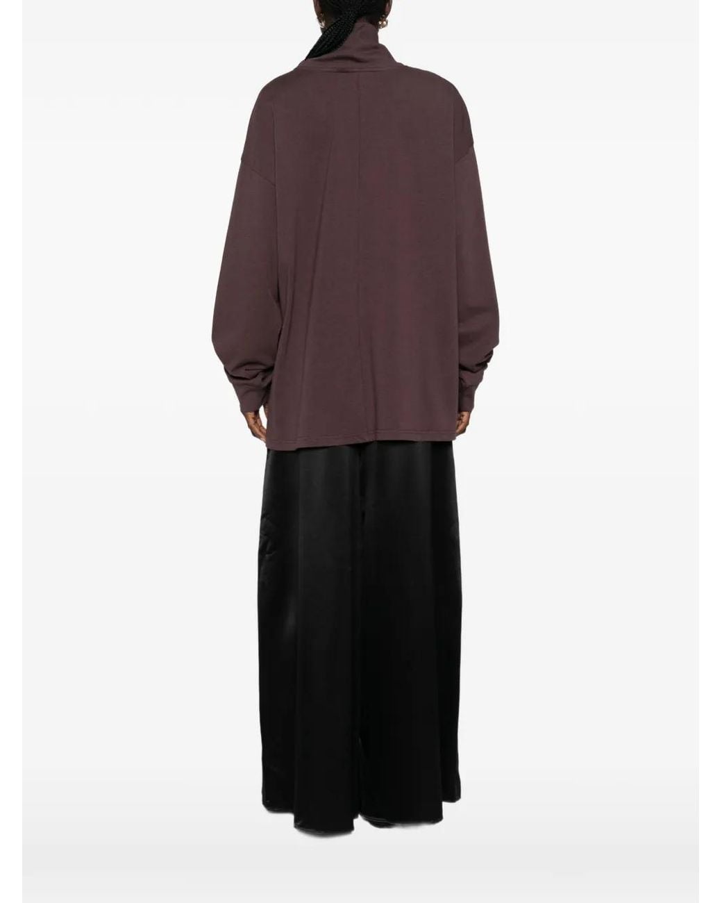 Viktoria Chan Brown Inez Shawl-Collar T-Shirt