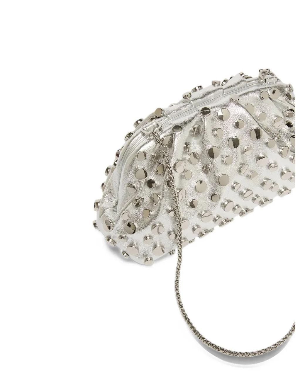 Marella White Small Studded Metallic Crossbody Bag